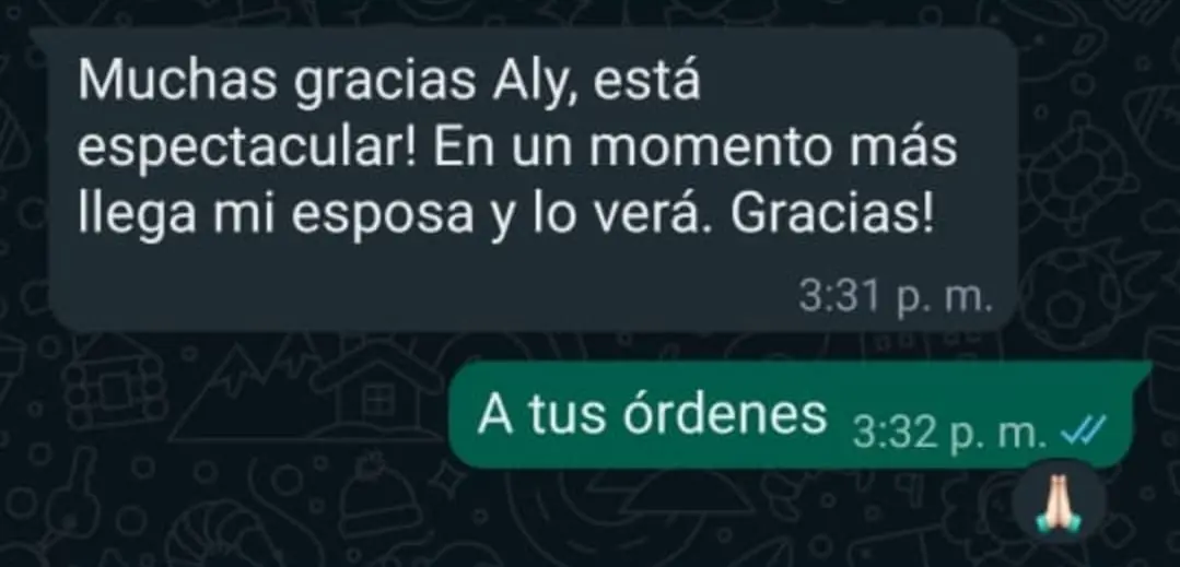 Le gustó el servicio y el regalo